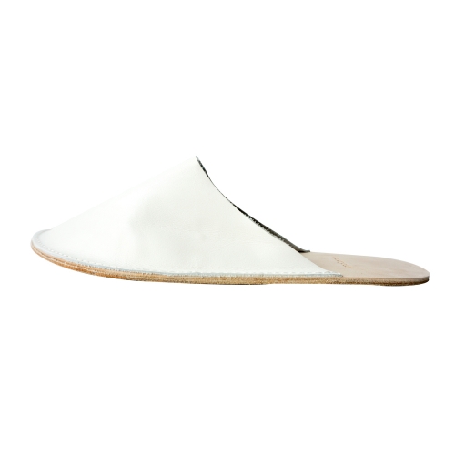 Out Stitch Leather Slipper (Ivory)