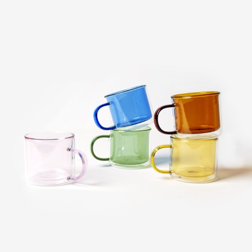 Double Glass Color Mug