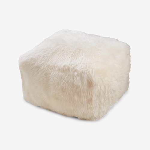 [Natures Collection]  New Zealand Long Fur Square Pouf